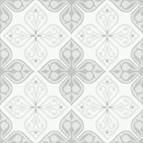 Tiles Patchwork Flores 29.8x29.8 grey smooth (1.33m2)