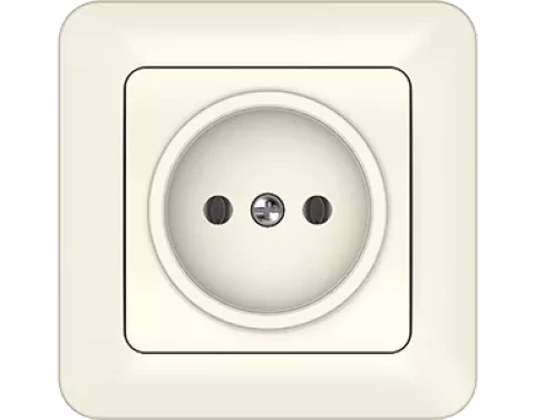 VILMA SL 250 ivory  socket without side earth with frame