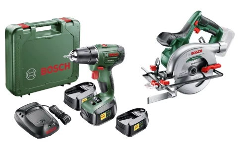 Akum. skrūvgriezis PSR 1800, Li-2 3x1.5Ah+ ripzāģisPKS 18 Li Solo, 06039A3102 BOSCH