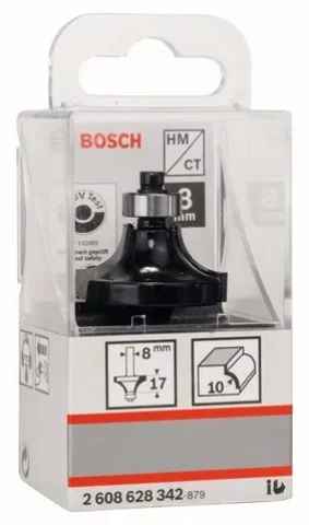 2 608 628 342 Кромочная калевочная фреза твердосплавная Bosch L16,5-57 x R10 x S8 мм
