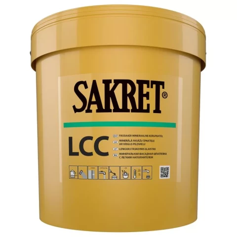 Sakret LCC 15kg 1mm Minerālā fasāžu špaktele ar vieglo pildvielu
