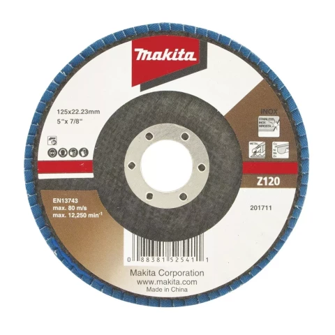 Lameldisks 125mm Z120 Cirkonijs, MAKITA D-63812