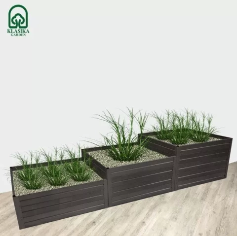 Paaugstinātā dārza dobe trepjveida, krāsota, 225x75 cm, h-50-40-30 cm