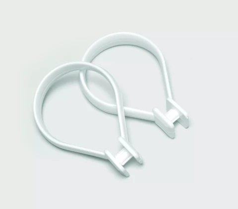 BEAUTY shower curtain rings,white , bag12pcs