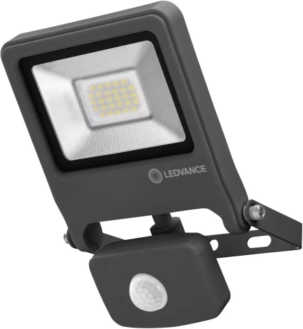Flood Light LEDVANCE 20W 1700lm 3000K 120⁰ IP44 with motion sensor black