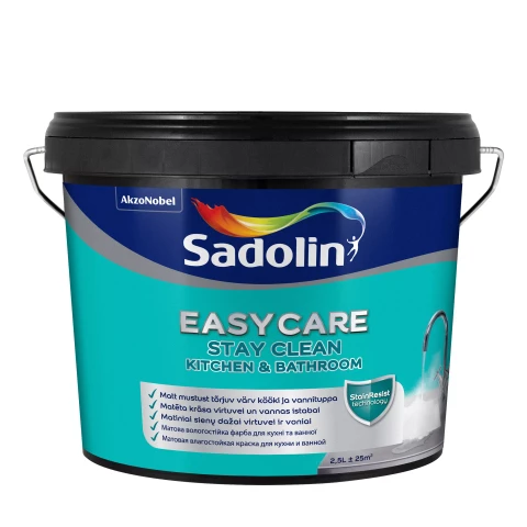Sadolin EasyCare Kitchen&Bathroom BW 2.5L Matt Moisture-Resistant Wall Paint