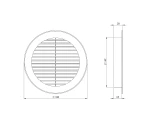 вентиляционная решетка пластмассовая, Ø150mm