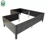 Paaugstinātā dārza dobe KLASIKA Wood Look L – formas, pelēka: 150x150x75x75x75x75 cm, h-30 cm