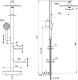 Ideal Standard Ceratherm ALU+ thermostatic shower system, matt black BD583XG