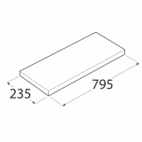 Настенная полка 235x795x38 мм, черная