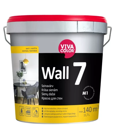 Vivacolor WALL 7 A 11.7L Матовая моющаяся краска для стен.