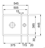 FRANKE keramiskā izlietne pabūvējama KBK 160 545x445mm balta 126.0335.714