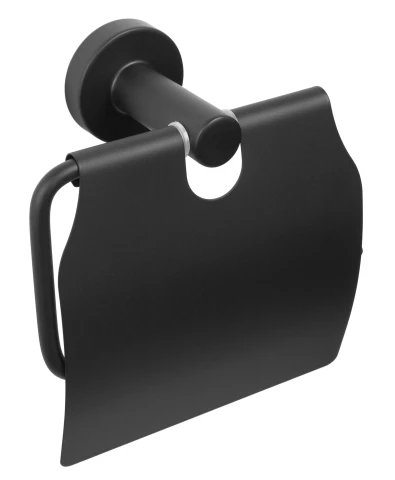 CARBON paper roll holder with lid, black