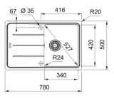 FRANKE izlietne BFG 611 78x50cm Onyx, 114.0256.610