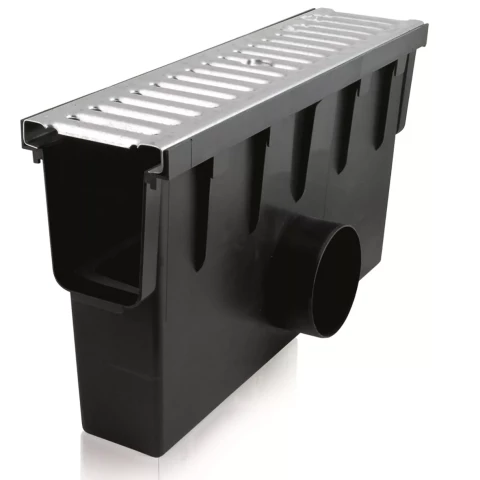 PVC drainage channel with galvanized grate