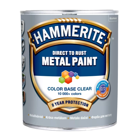Hammerite SMOOTH Finish BC, 650ml Tonējama aizsargkrāsa metāla virsmām spīdīga gluda virsma
