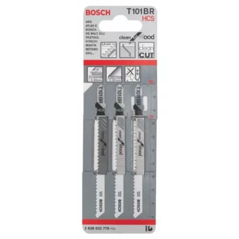 Figūrzāģa asmeņi T 101 BR 3gab, BOSCH 2608633779