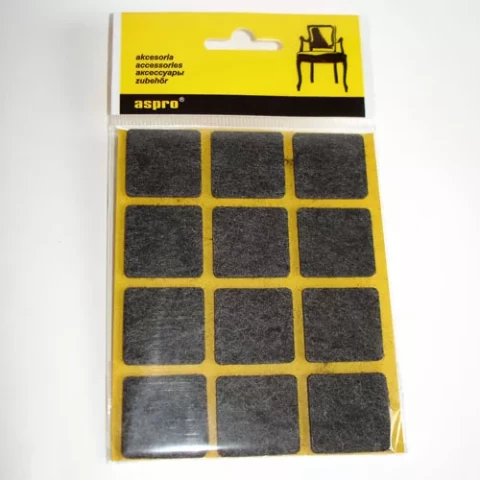 Aizsargpaliktnis mēbelēm 40002 Melns 12gab/iepak 28x28mm