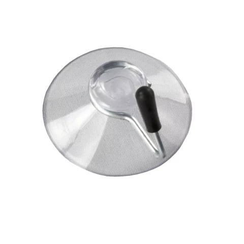 Suction hook, translucent with a metal hook