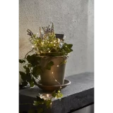 LED virtene ar saules baterijām Star Trading nano stieple Dew drop 5M 50LED IP44