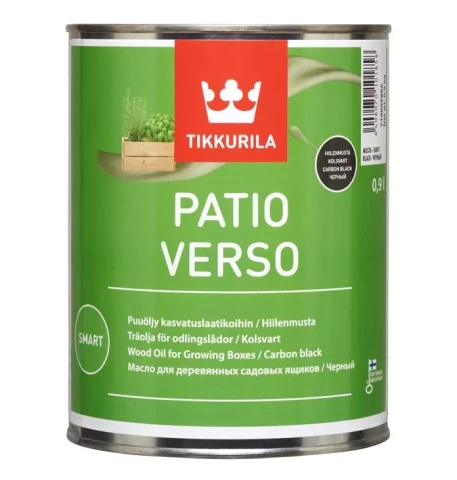 Tikkurila PATIO VERSO 0.9L Черное масло для дерева