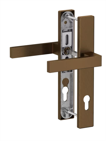 Door handle Dublin for plastic door 92mm bronze