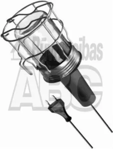 Pārnēsājamā lampa ACUMA E27 60W metāla aizsargs+plastm.rokt