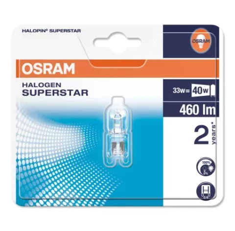 OSRAM HALOPIN SUPERSTAR Halogen lamps 33W 460LM 2700K 230V G9