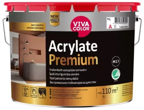 Vivacolor Acrylate Premium A 9л стойкая матовая краска для стен с антиплесневыми добавками