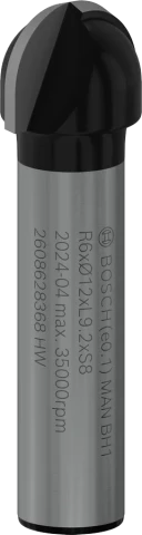 Полукруглая двухсторонняя фреза HM, R=6 мм, длина 9,5 мм, хвостовик 8 мм, Bosch (2608628368)