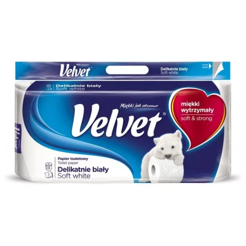 Velvet Soft White tualetes papīrs 8 ruļļi 3 slāņi