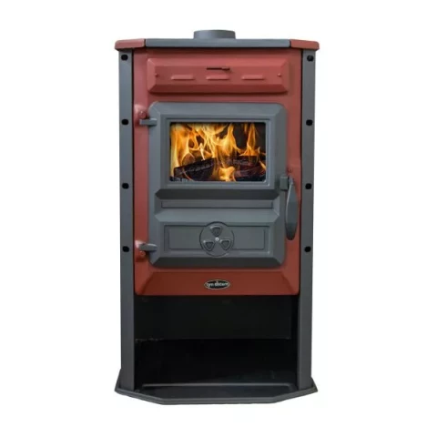 Kamīnkrāsns Magic Stove 10kW bez centrālapkures, melna/bordo