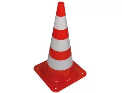 Traffic cone 500 mm, red with white stripes