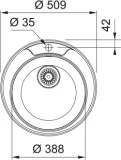 FRANKE virtuves izlietne RON 610-41 nerūsējošā tērauda D51cm ar ventili 101.0000.561/101.0714.972
