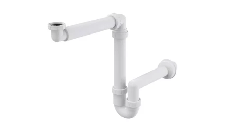 SPACE-SAVING WASH-BASIN TRAP WITH COUPLING NUT 1 1/4"x32