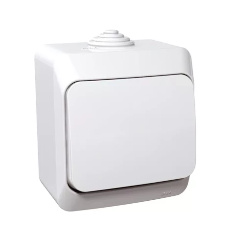 Одноклавишный наружный переключатель CEDAR, белый 