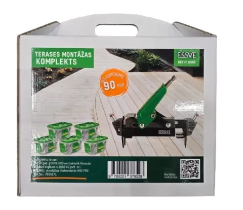HDS terases montāžas komplekts, 5x250gb 4.8x60 A2 (701562), montāžas stangas HDS (701515)
