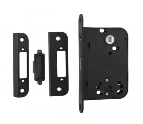 Slēdzenes mehānisms 2014 MAGNET ar pretplāksni, pārfalces un bezfalces durvīm, melns