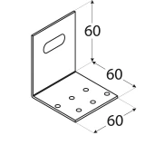 Leņķis 60x60x60x2.0mm, montāžas regulējams
