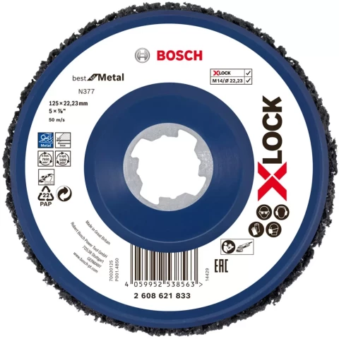 X-LOCK Почистващ диск N377 Metal 125mm, 2608621833
