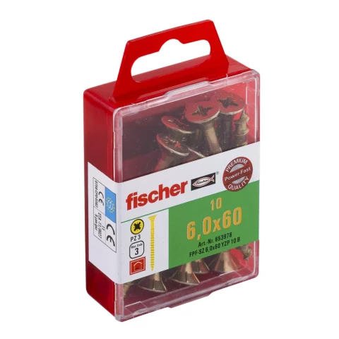 FISCHER Koka skrūves FPF-SZ 6.0x60 YZ 10gab/iep. 61-653978