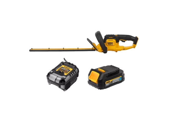 Akum. Dzīvžogu šķēres 18V XR + 1.7Ah DeWALT (DCBP034G-XJ+DCB1102) DEWALT DCM563E1-XJ