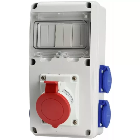 Kontaktligzdu bloks  1x3P+N+E 16A +4 x 220V IP44