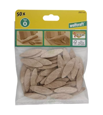 Wolfcraft tapa ( joinnting biscuits)  45x15x4 mm N. 0, 50 gab 40-2921000