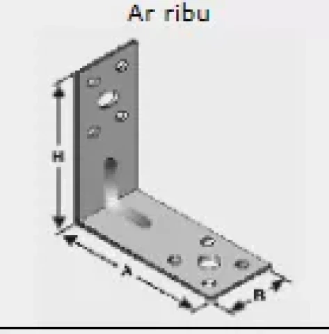 Stūra leņķis ar stiprības ribu  2.5mm 40*90x90mm, 301-010