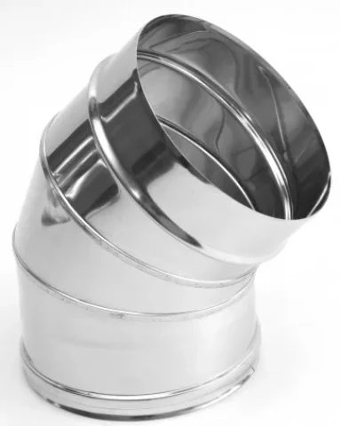 Līkums odere 45° D160mm nerūsējošā tērauda , apaļa