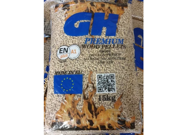 Kokskaidu granulas GK 6mm, 15kg EN Plus A1 (1palete/70 maisi)