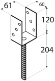 Balsta kurpe u-veida  61x120x4 mm