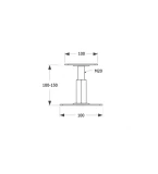 Brusas balsts 100x100x100-150mm M20, regulējams