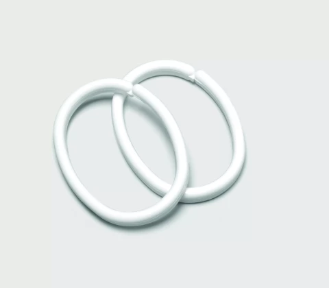 CLIPS shower curtain rings, white,bag 12 pcs.